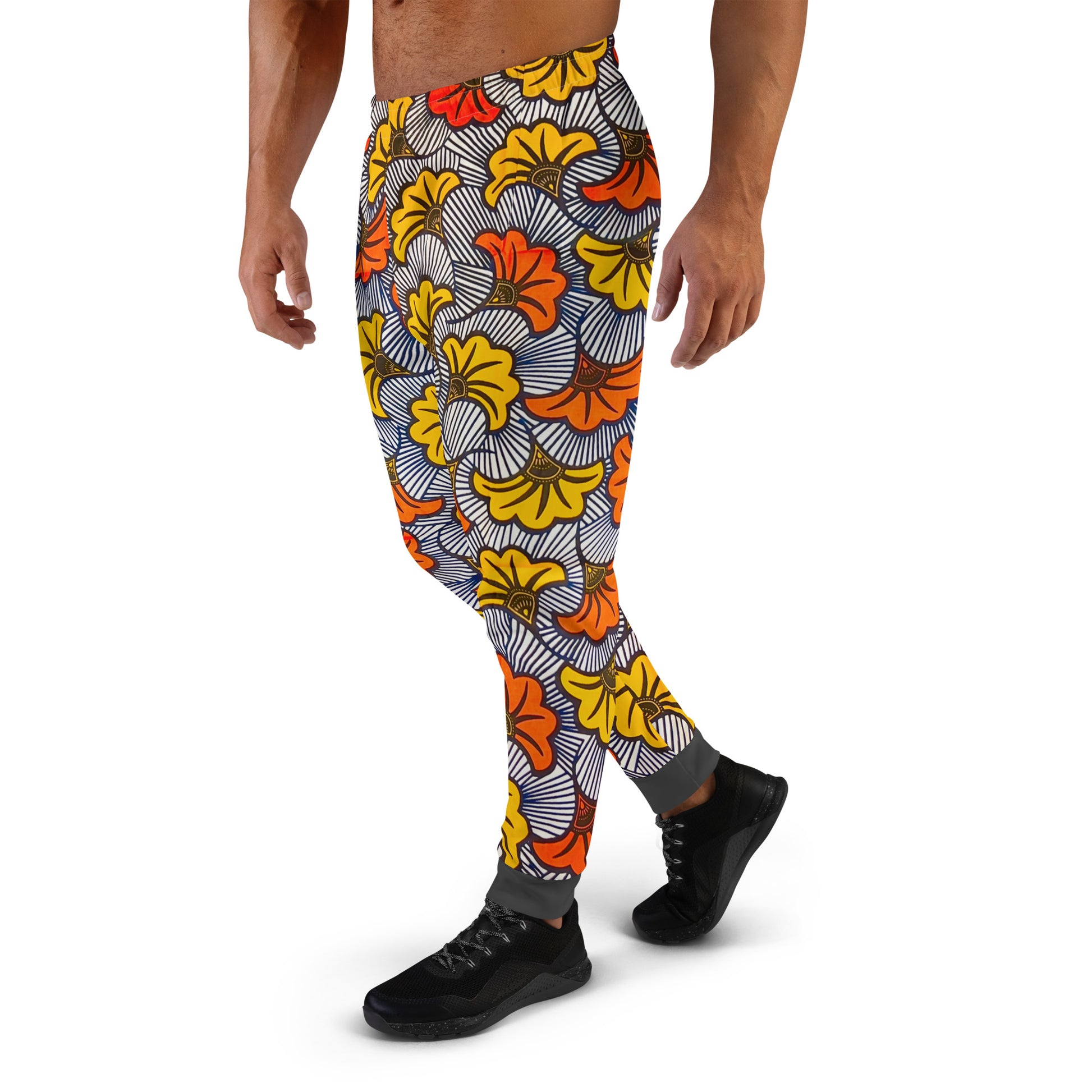 Adun Men's African Print Casual Sports Workout Joggers