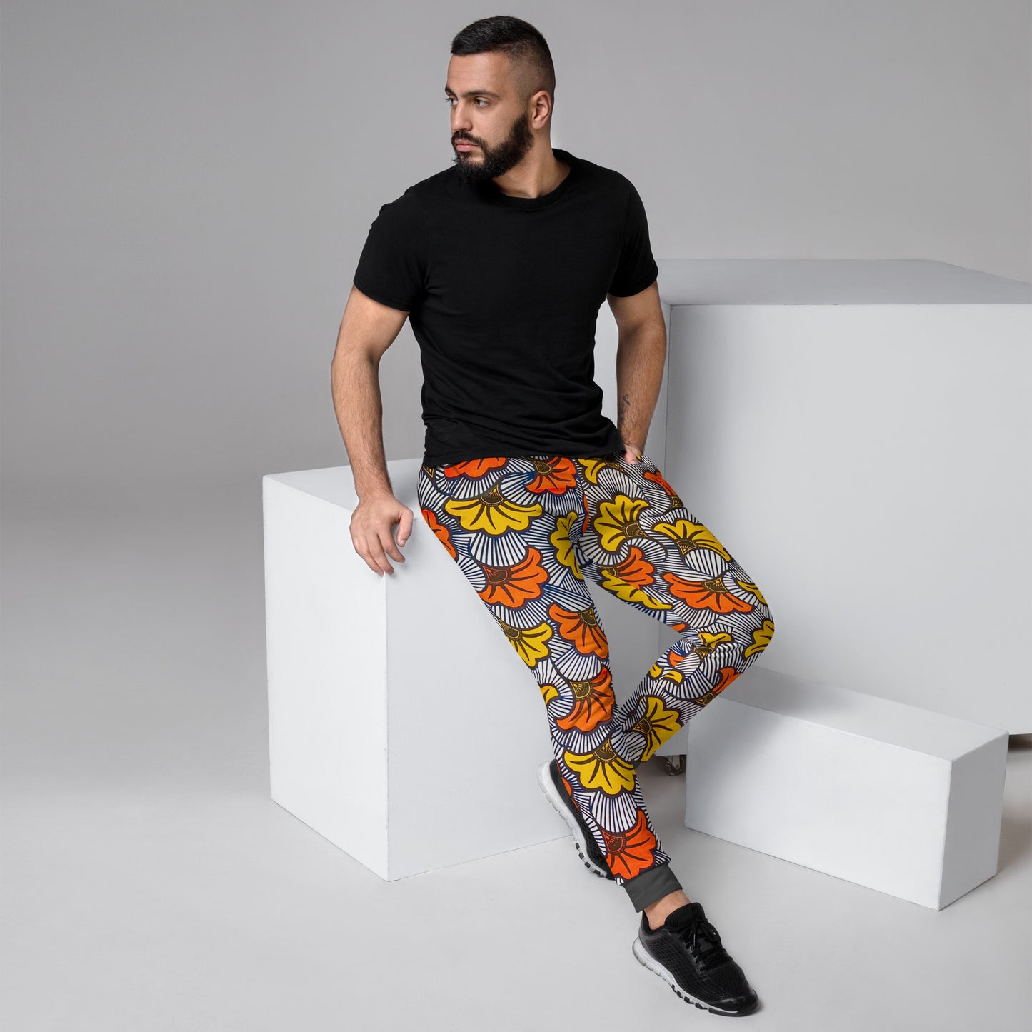 Adun Men's African Print Casual Sports Workout Joggers