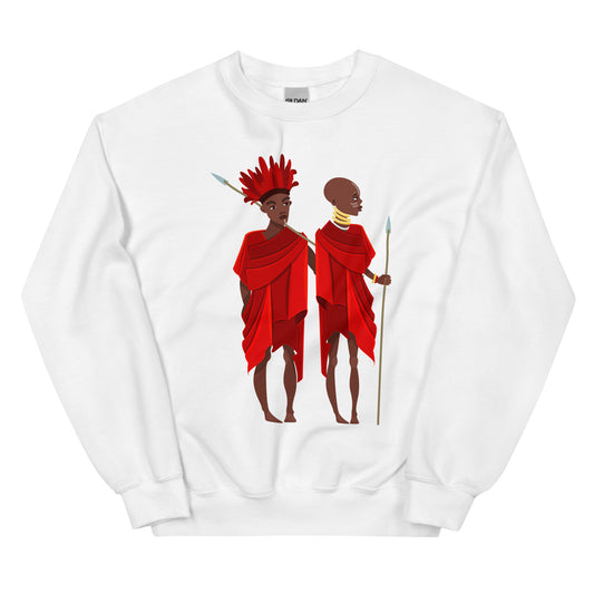 African Heritage Unisex Sweatshirt — Agojie Warrior Print Crewneck