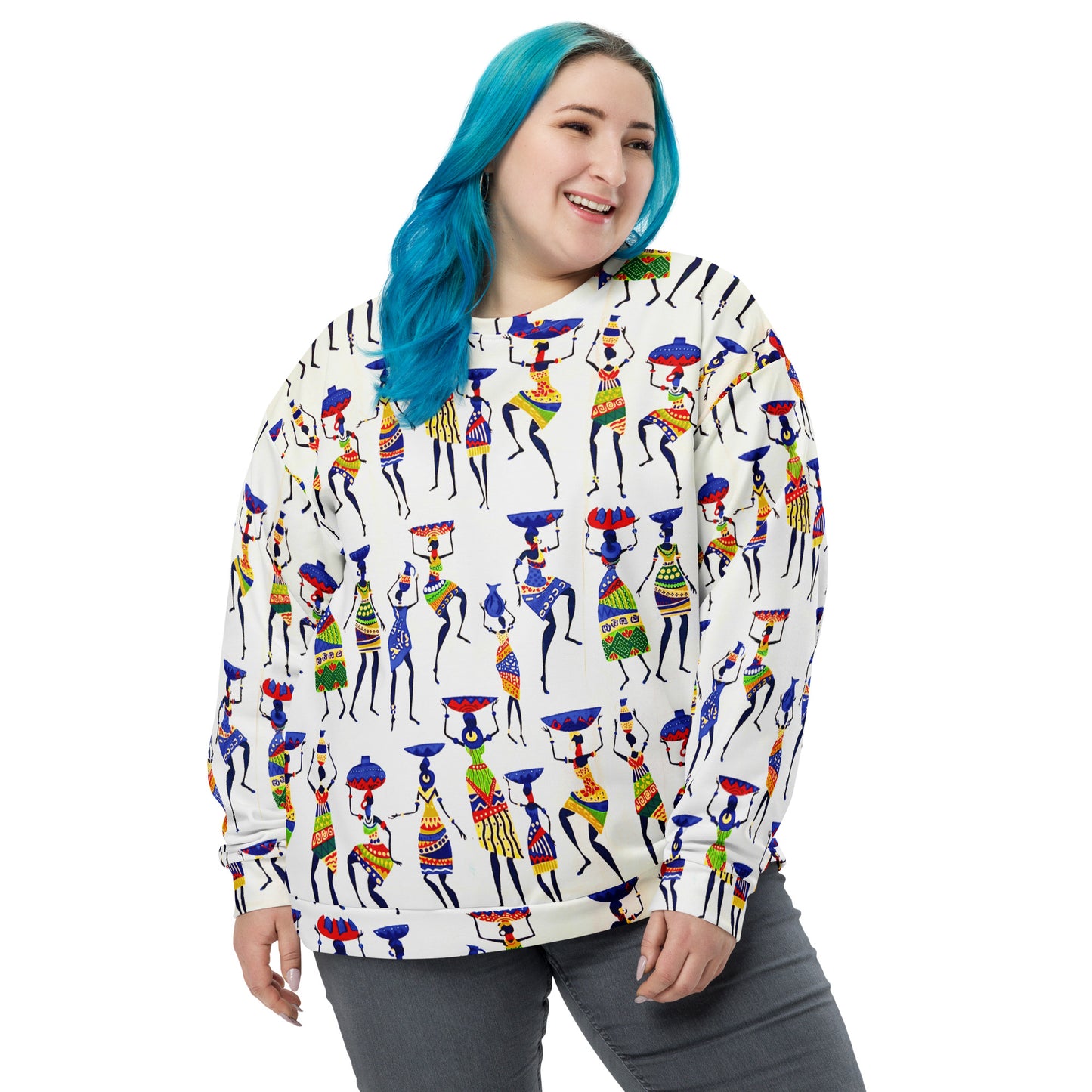 African Print Ankara Unisex Sweatshirt — Yeye Heritage Fleece Pullover
