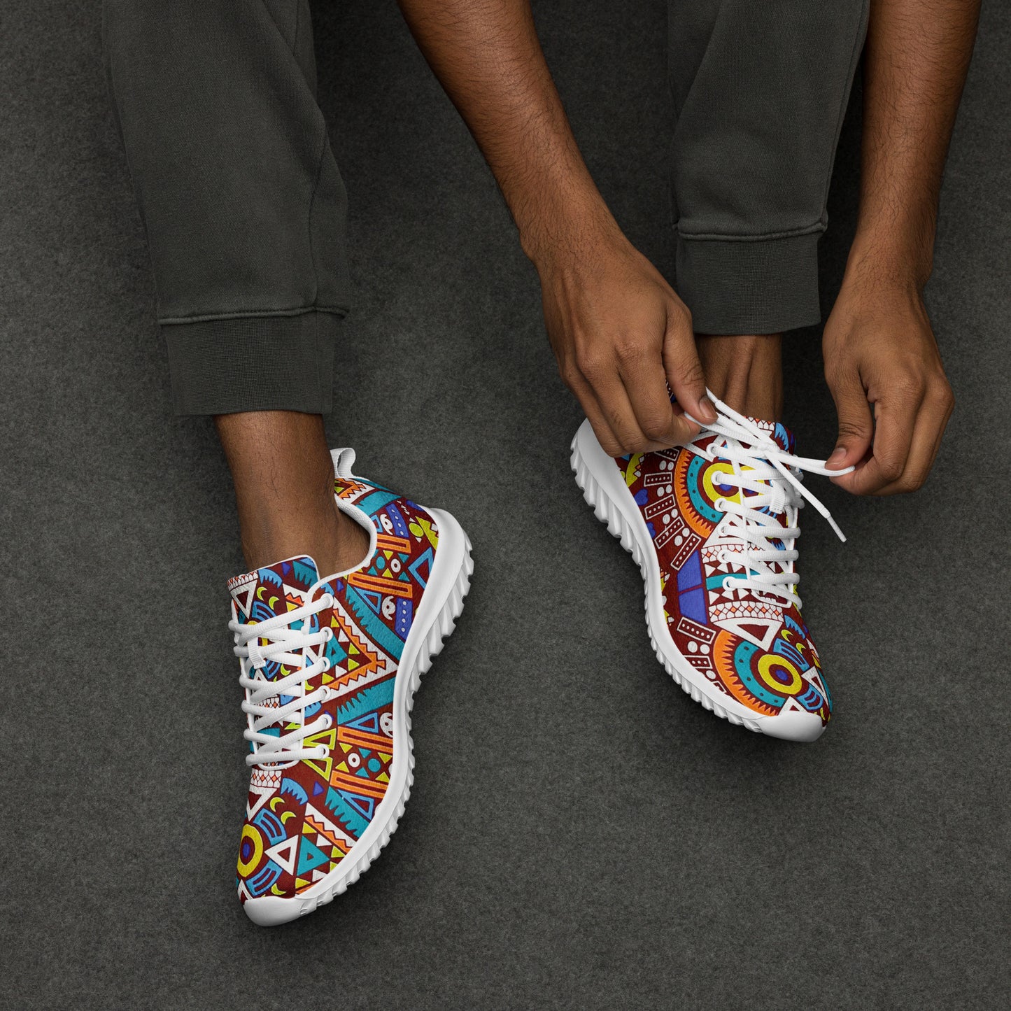 African Print Men's Athletic Shoes — Tozi Tribal Sneaker