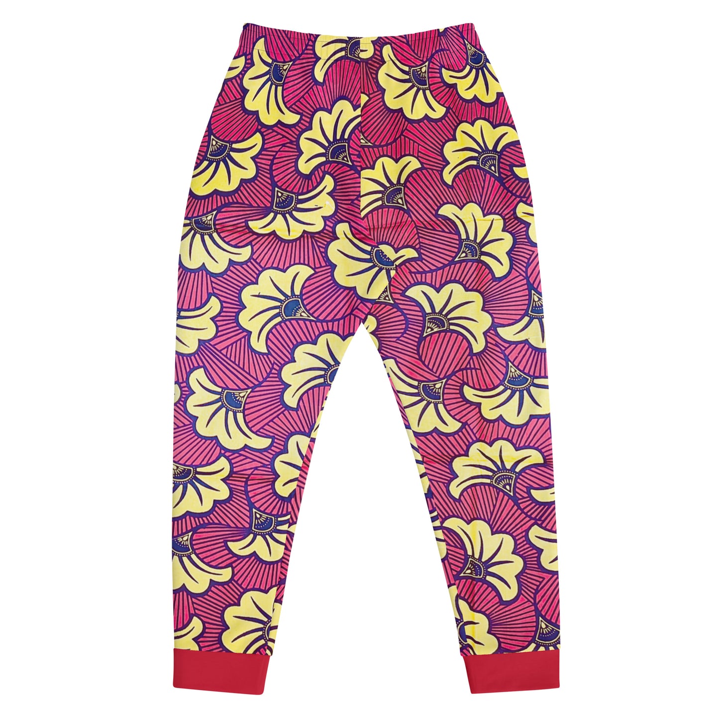 African Print Men's Joggers — Fleur Cotton Blend Stretch Workout Pants