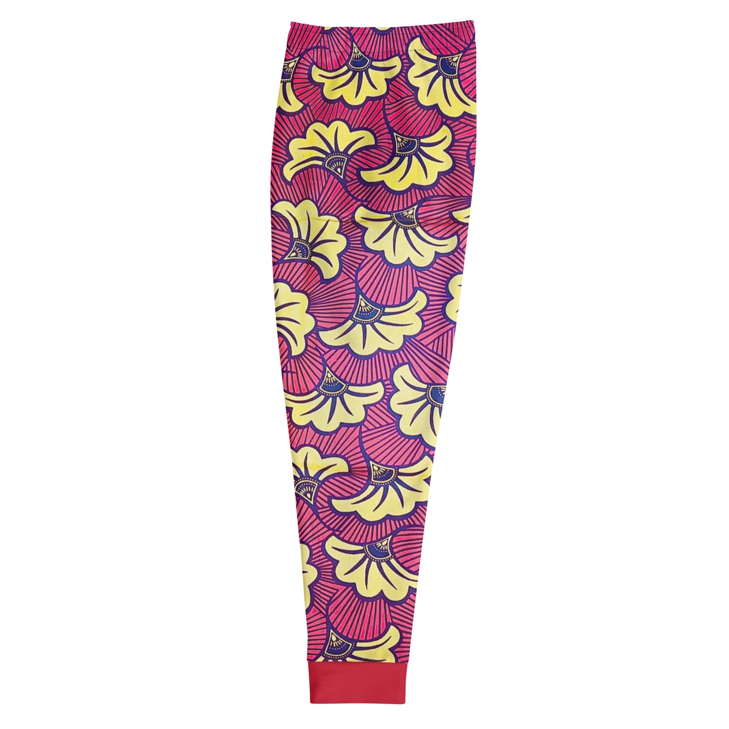 African Print Men's Joggers — Fleur Cotton Blend Stretch Workout Pants