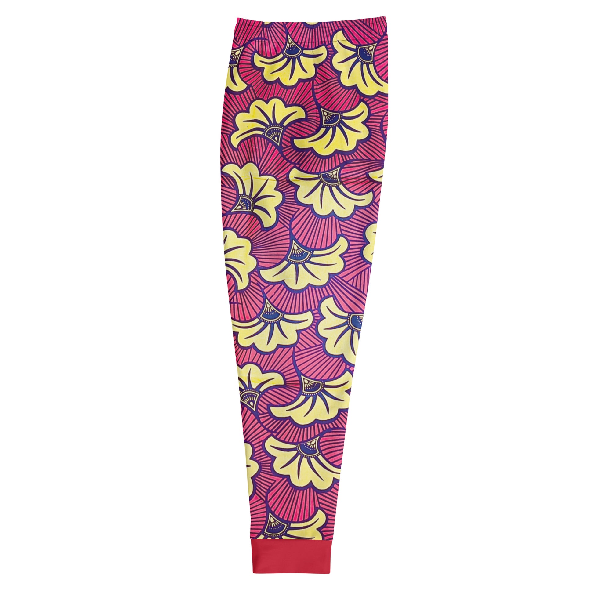 African Print Men's Joggers — Fleur Cotton Blend Stretch Workout Pants