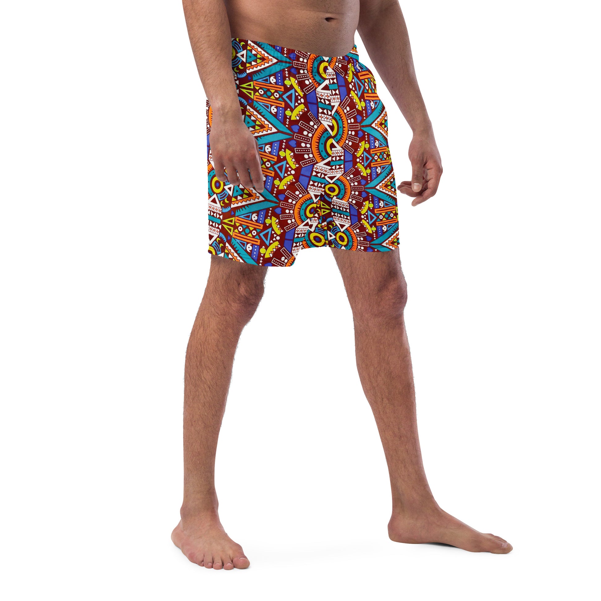African Print Men's Swim Trunks — Aztec | ASAKE-OGE