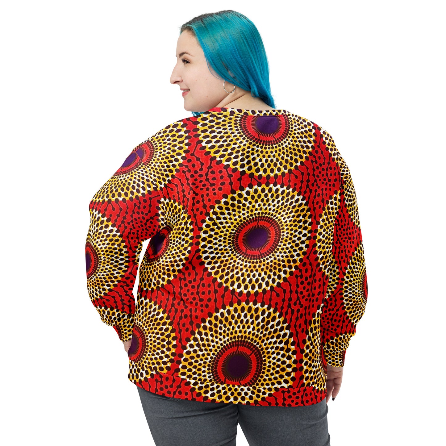 African Print Unisex Sweatshirt — Rekiana All-Over Print Crewneck