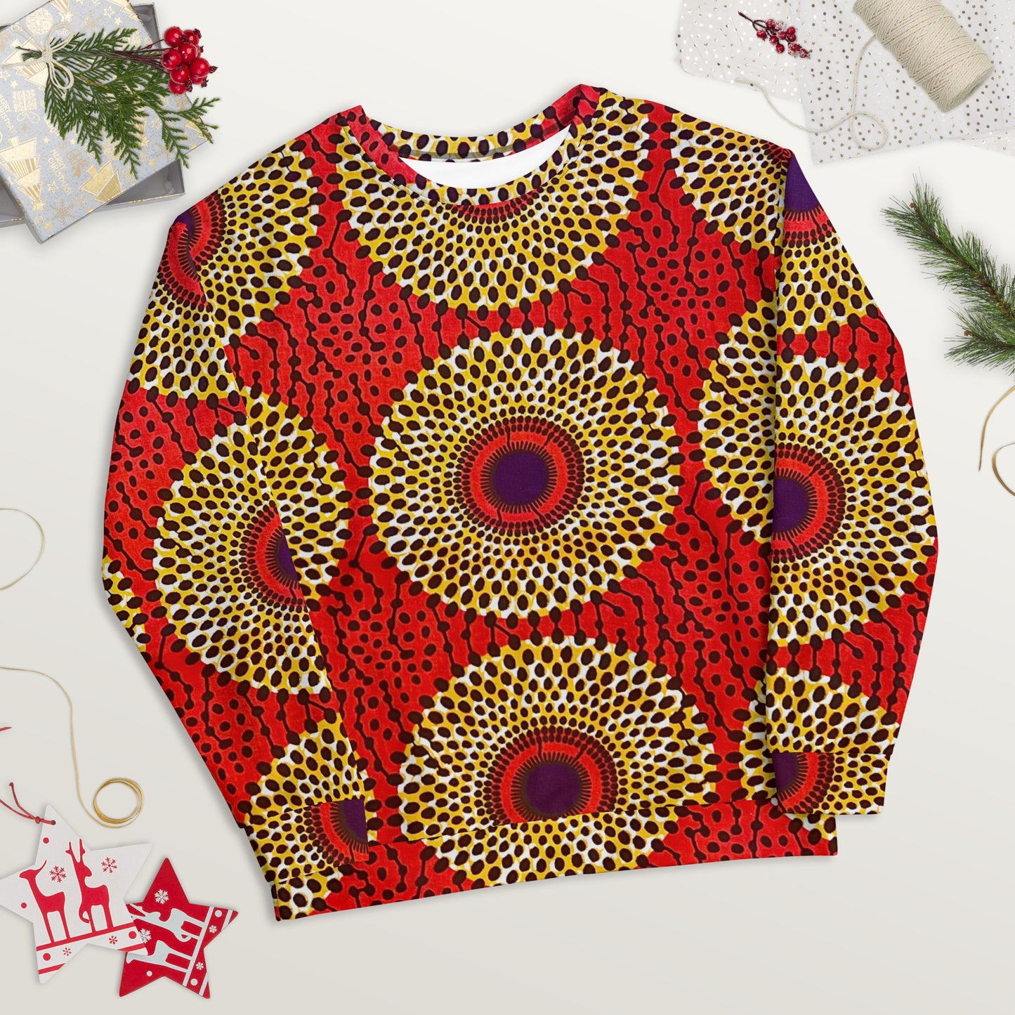 African Print Unisex Sweatshirt — Rekiana All-Over Print Crewneck