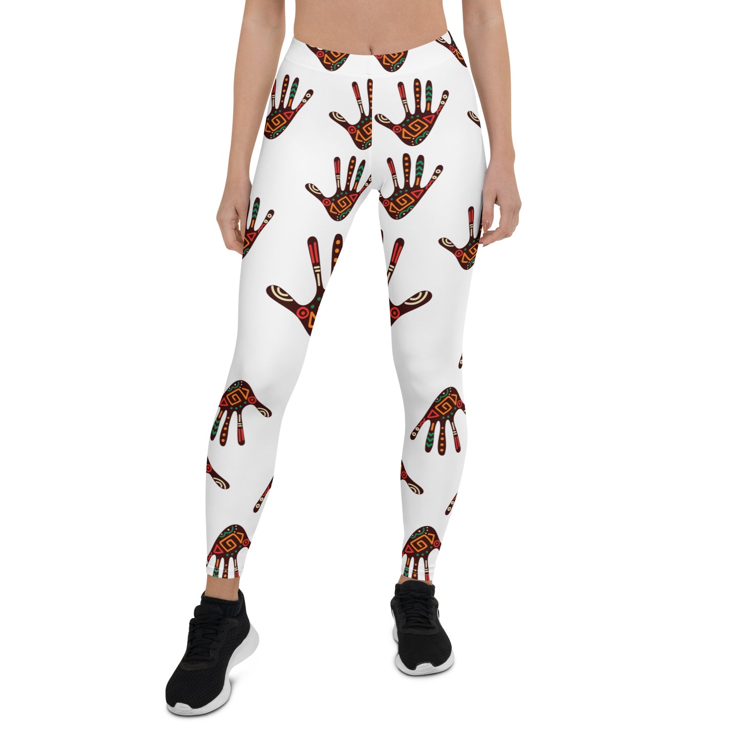 African Print Women's Leggings: Duro Tribal Palm Print | ASAKE-OGE