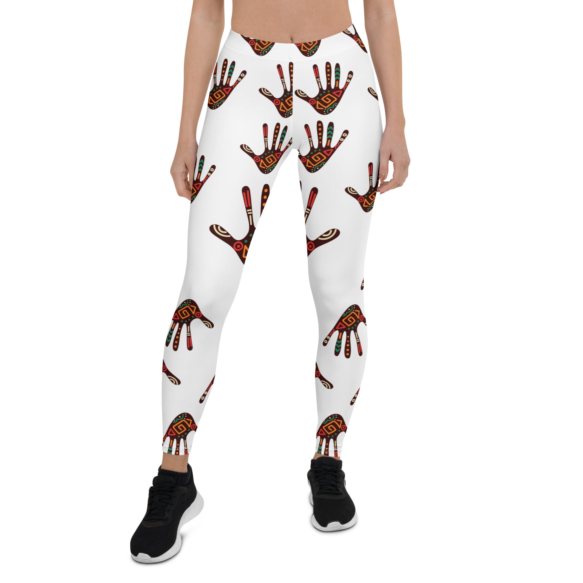 African Print Women's Leggings: Duro Tribal Palm Print | ASAKE-OGE