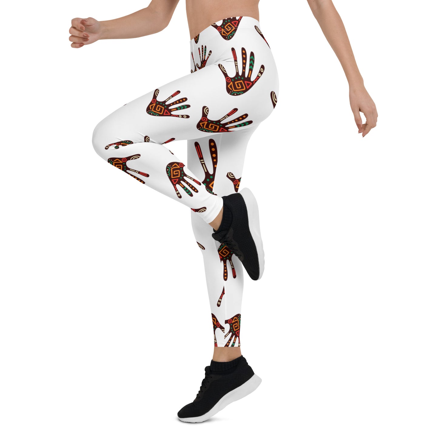 African Print Women's Leggings: Duro Tribal Palm Print | ASAKE-OGE