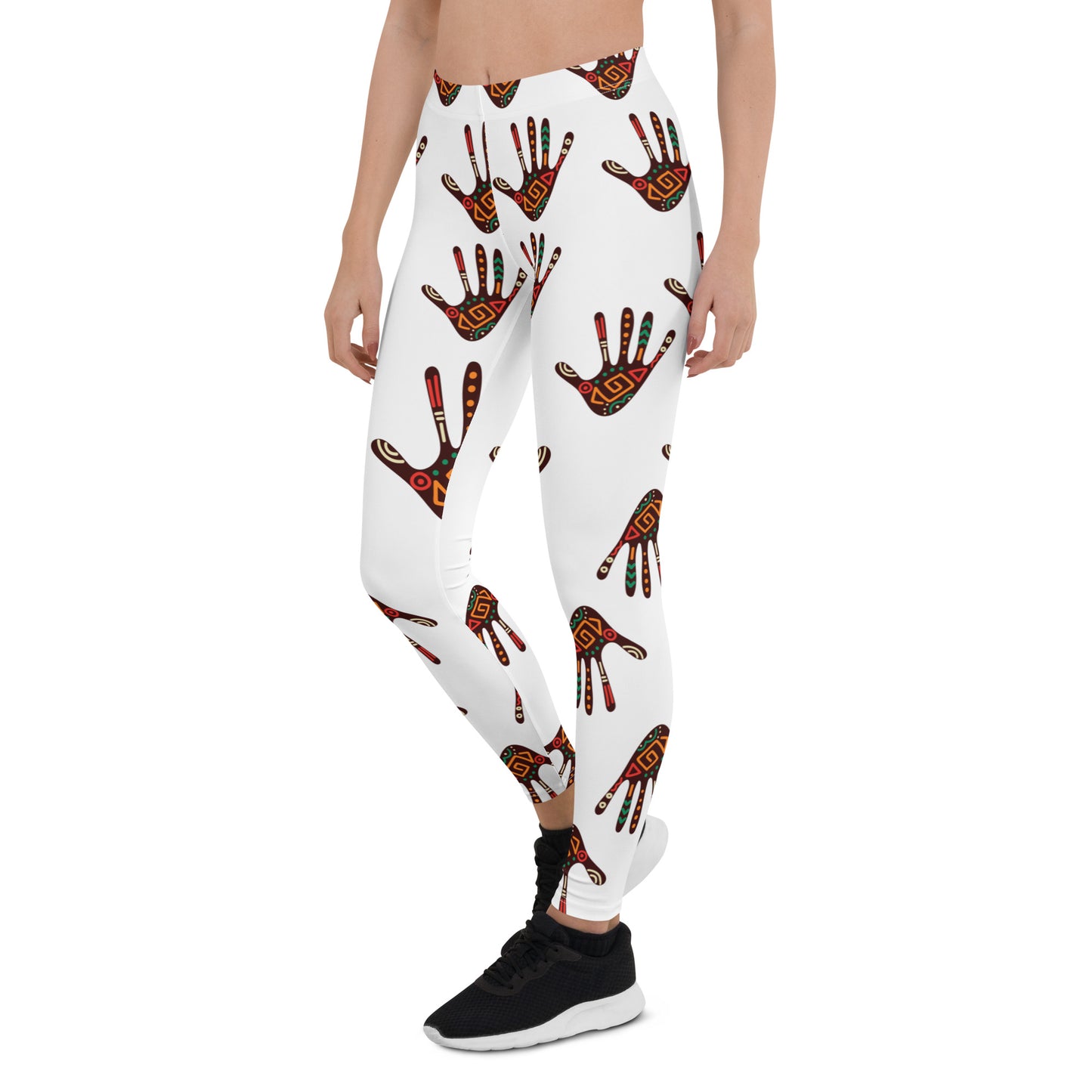 African Print Women's Leggings: Duro Tribal Palm Print | ASAKE-OGE
