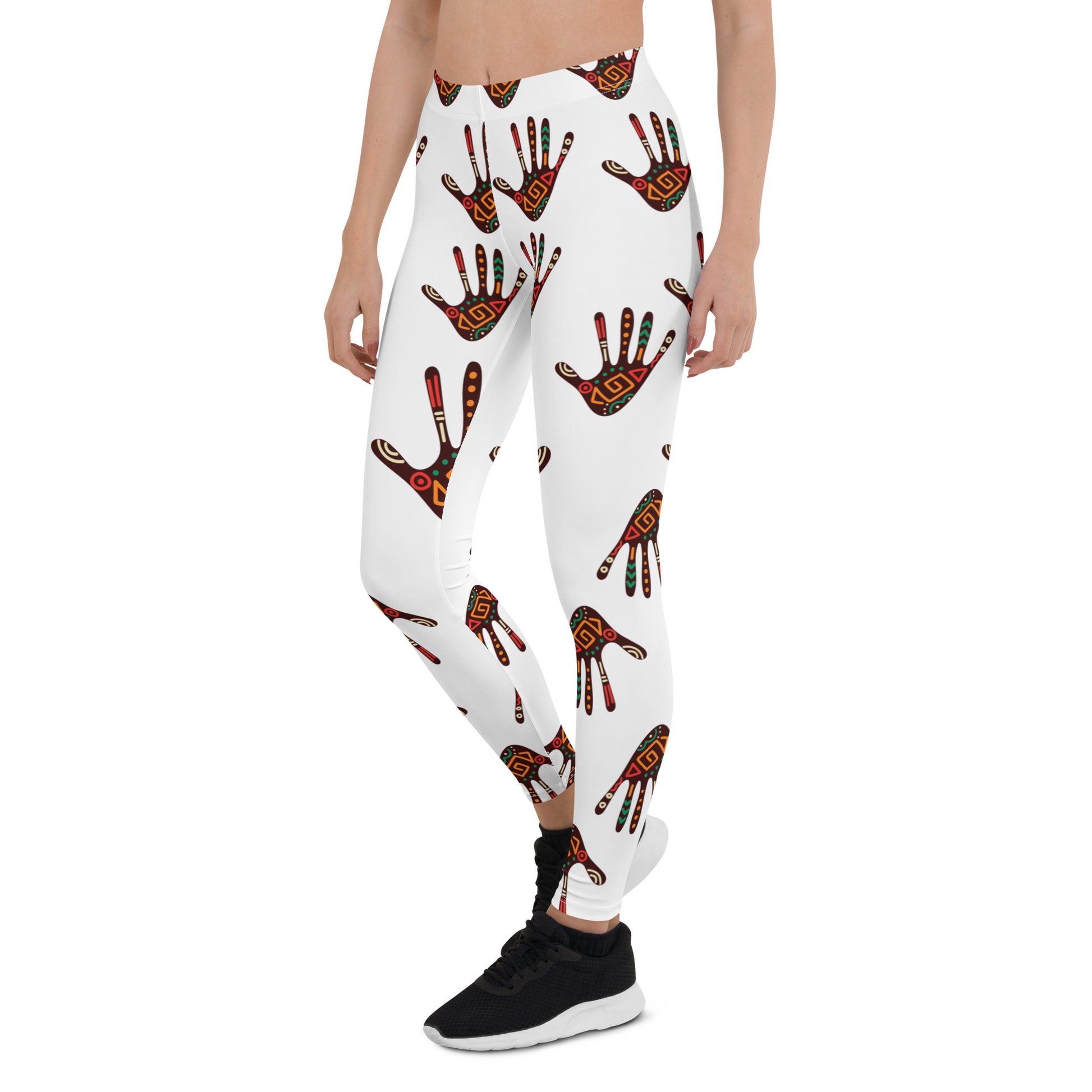 African Print Women's Leggings: Duro Tribal Palm Print | ASAKE-OGE