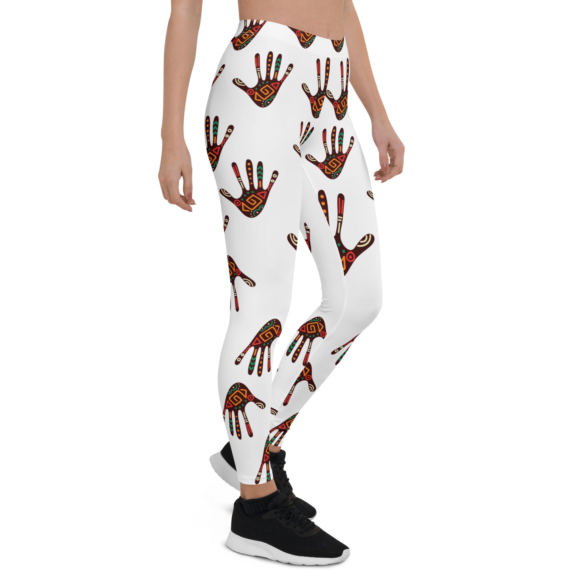 African Print Women's Leggings: Duro Tribal Palm Print | ASAKE-OGE