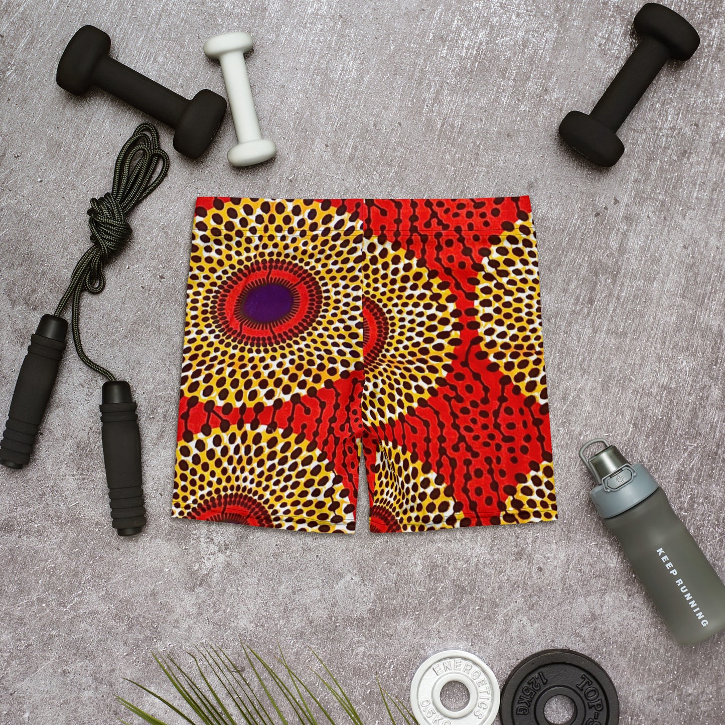 Laid out Rekiana African print athleisure sport shorts