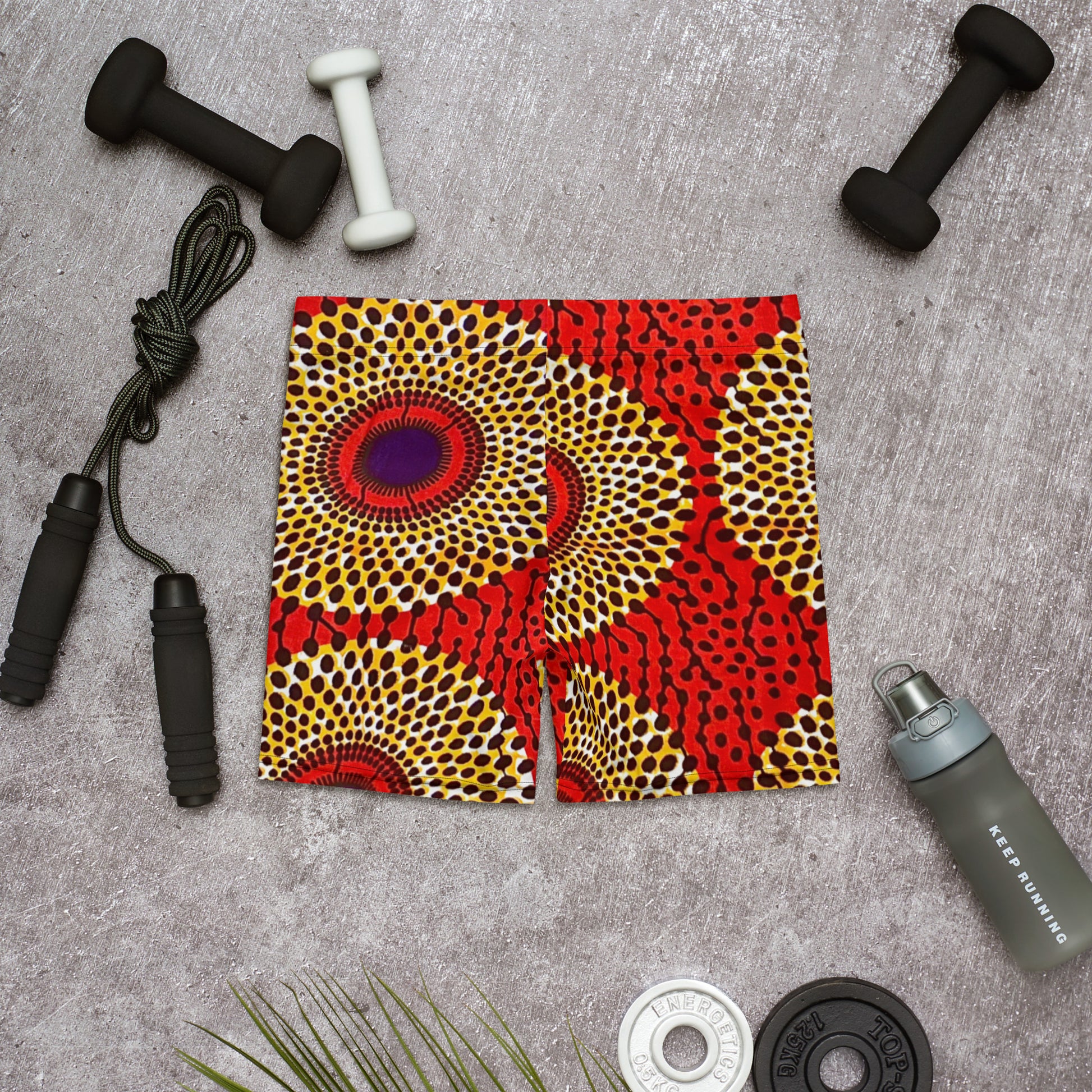 Laid out Rekiana African print athleisure sport shorts