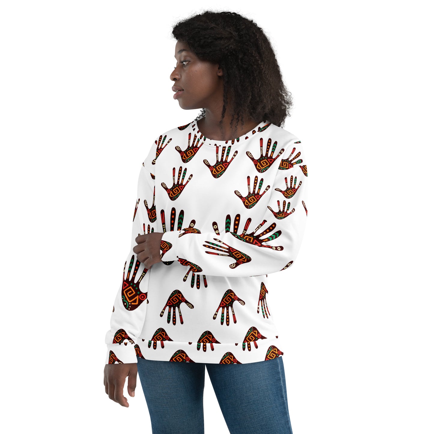 Duro African Print Tribal Palm Unisex Sweatshirt — Bold Ankara Fleece Pullover