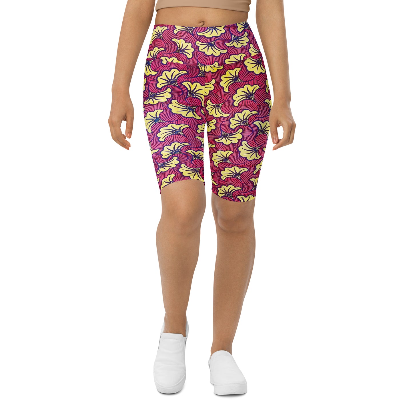 FLEUR African Print Biker Shorts With Pockets | ASAKE-OGE