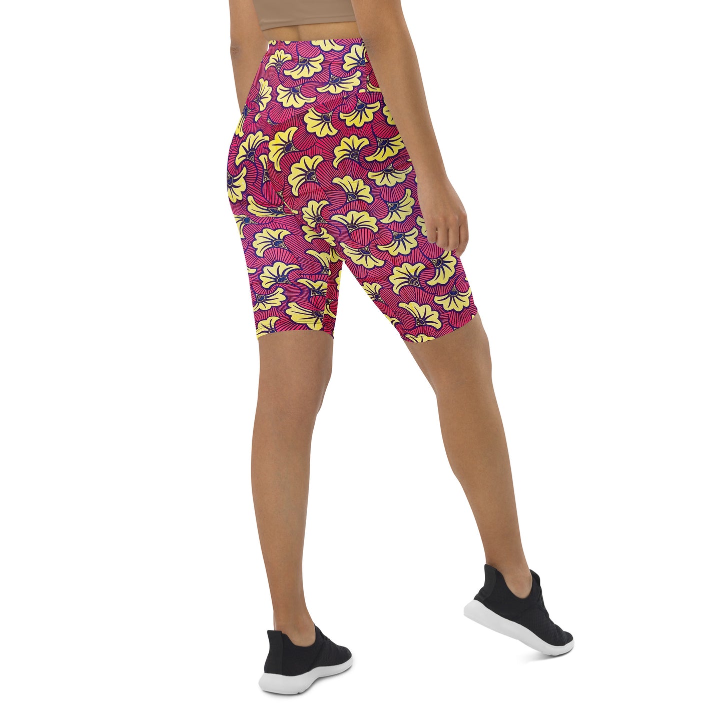 FLEUR African Print Biker Shorts With Pockets | ASAKE-OGE