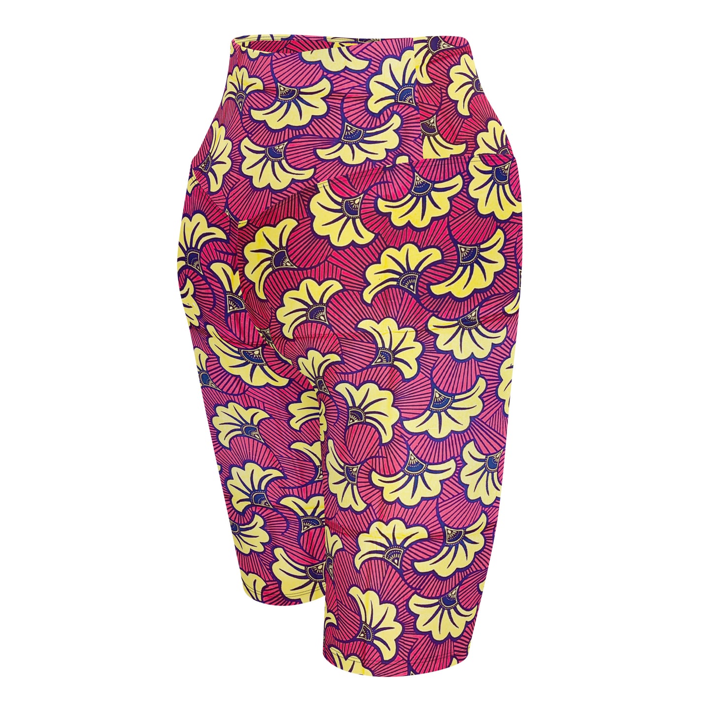 FLEUR African Print Biker Shorts With Pockets | ASAKE-OGE