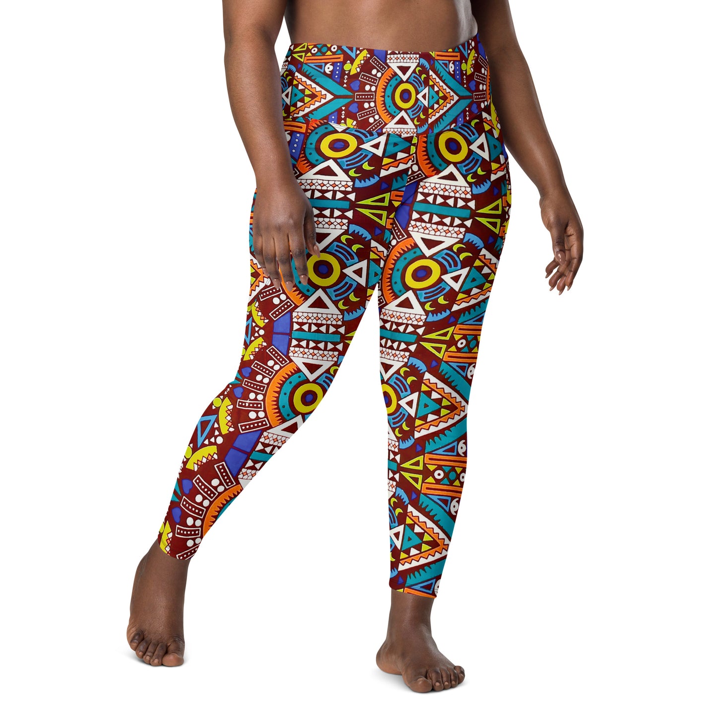 TOZI African print yoga leggings with pockets by ASAKE-OGE