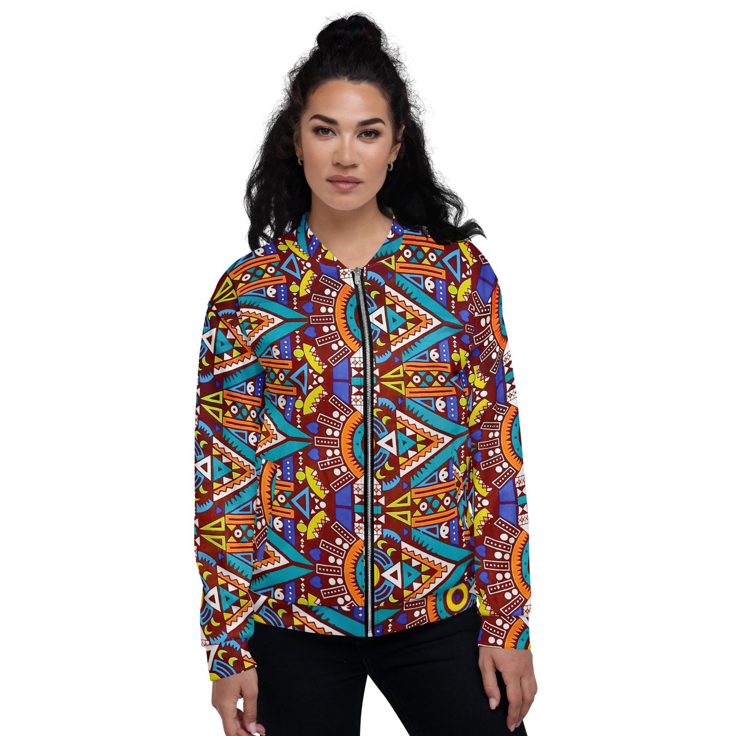 Tozi Unisex African Print Bomber Jacket