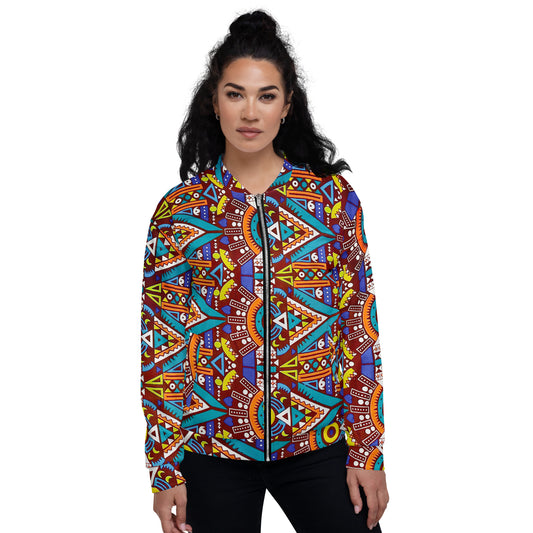 Tozi Unisex African Print Bomber Jacket