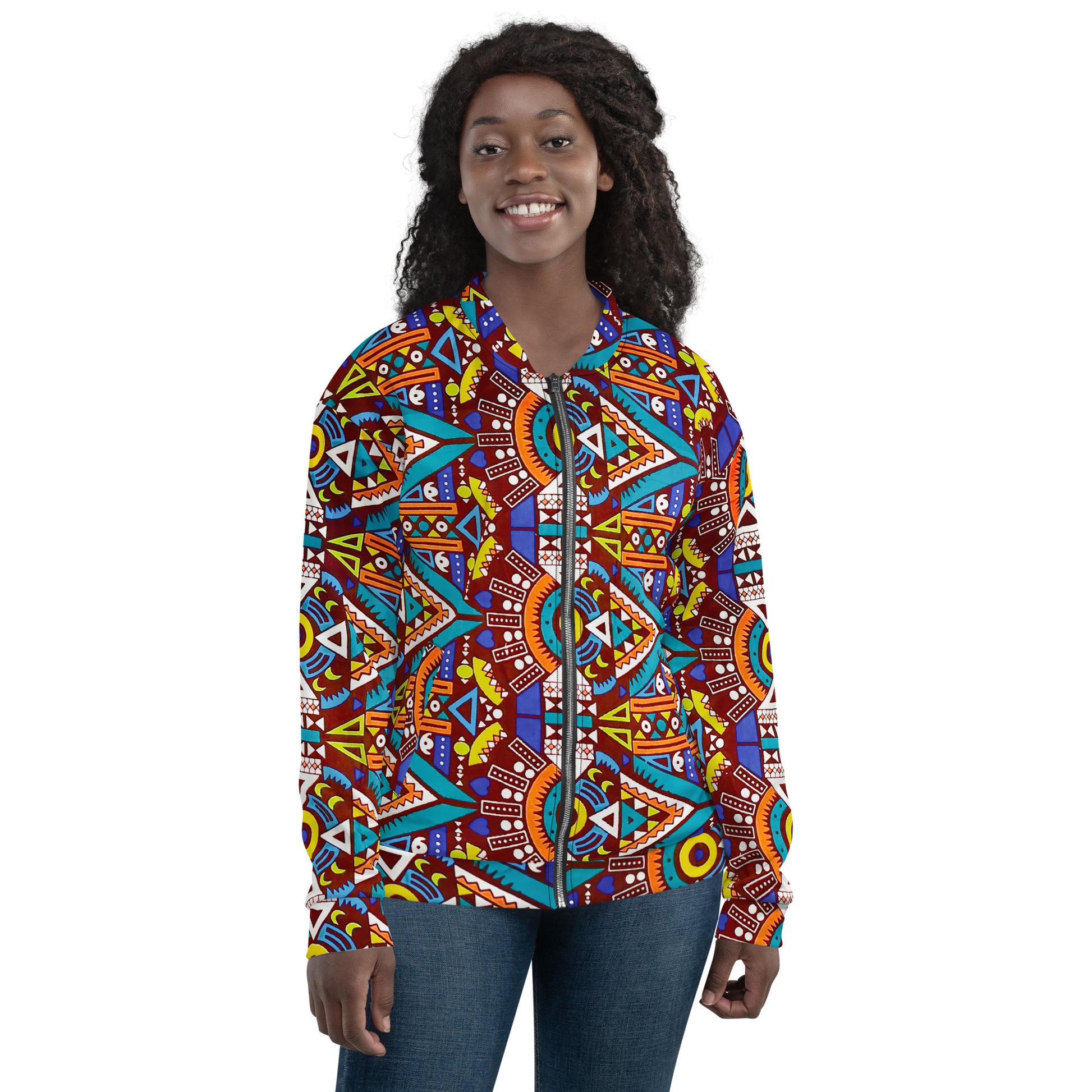 Tozi Unisex African Print Bomber Jacket