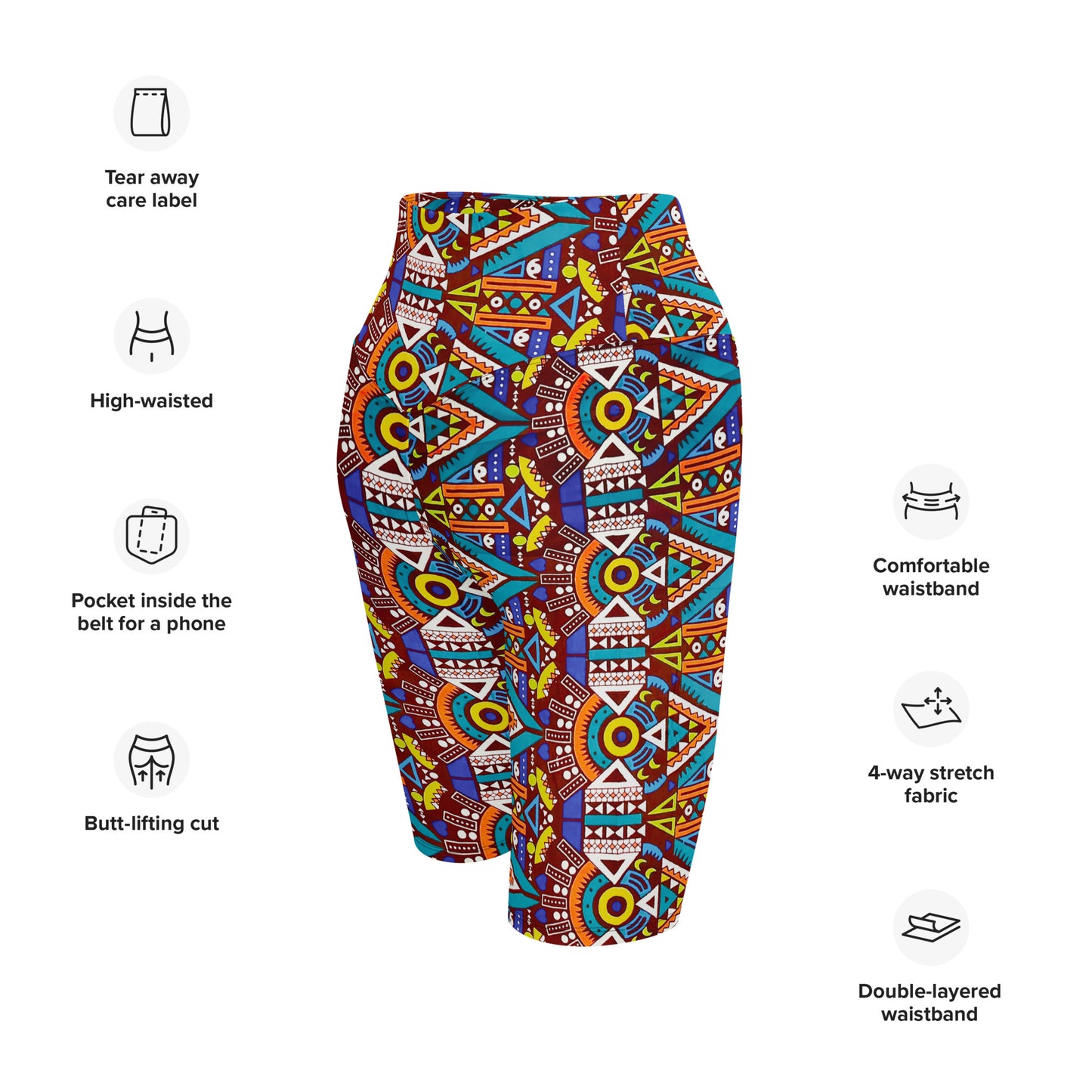 Tozi Aztec Print Biker Shorts