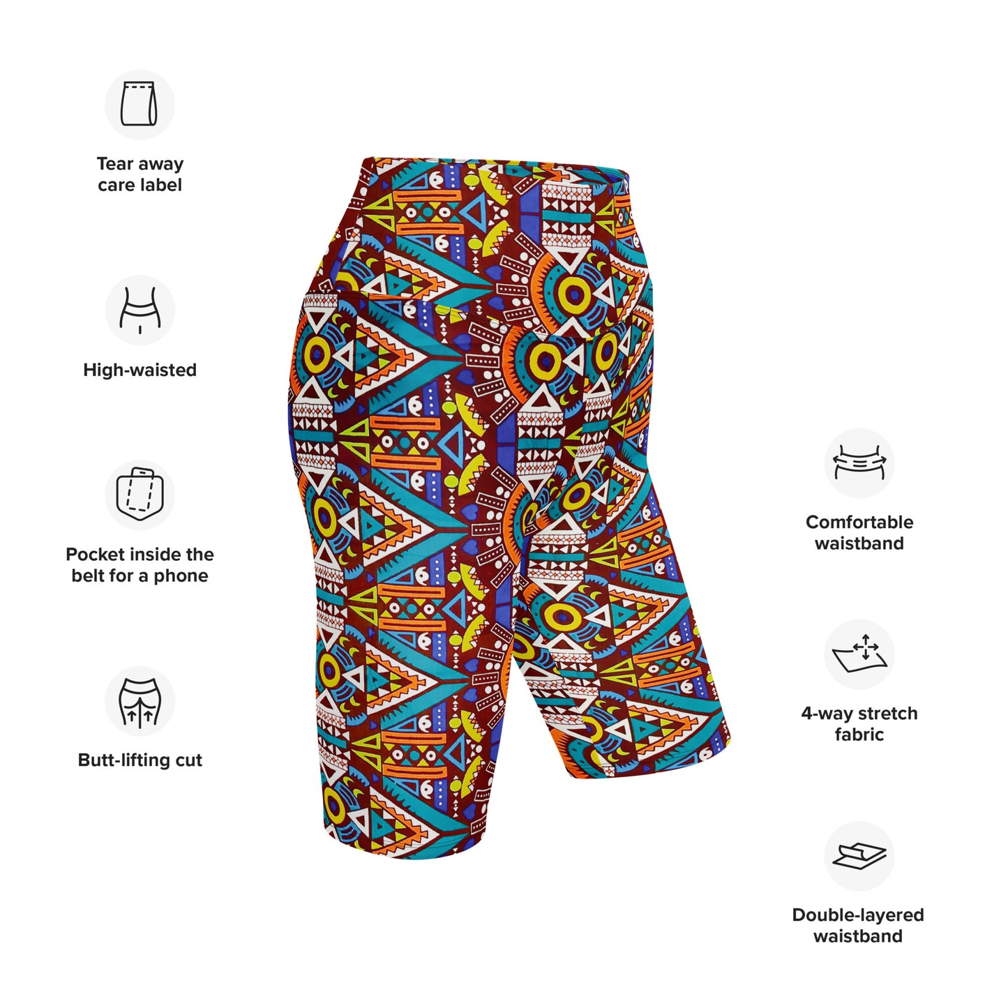 Tozi Aztec Print Biker Shorts