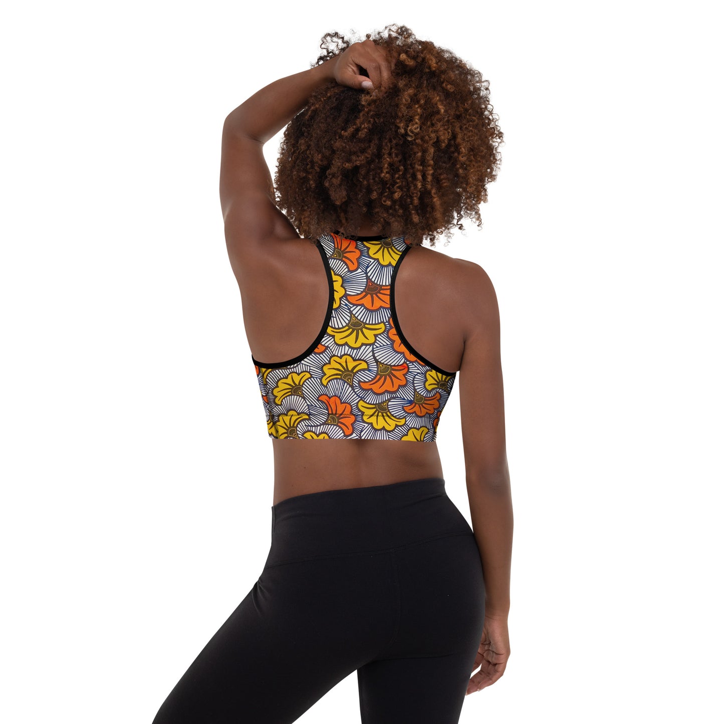Adun Bloom Print Racerback Sports Bra - Moisture-Wicking Performance