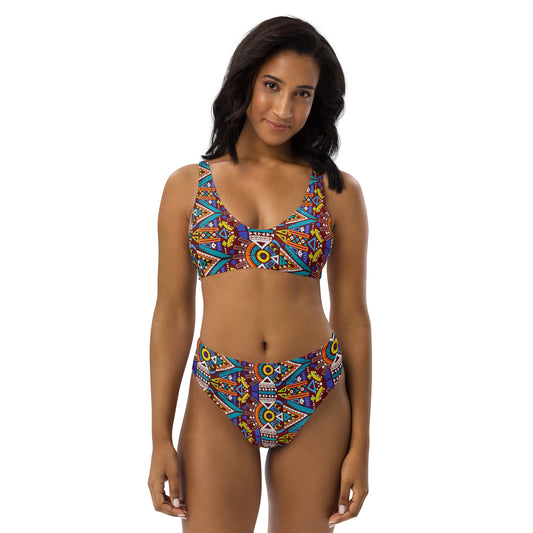 Odyssey Aztec High-Waist African Print Bikini
