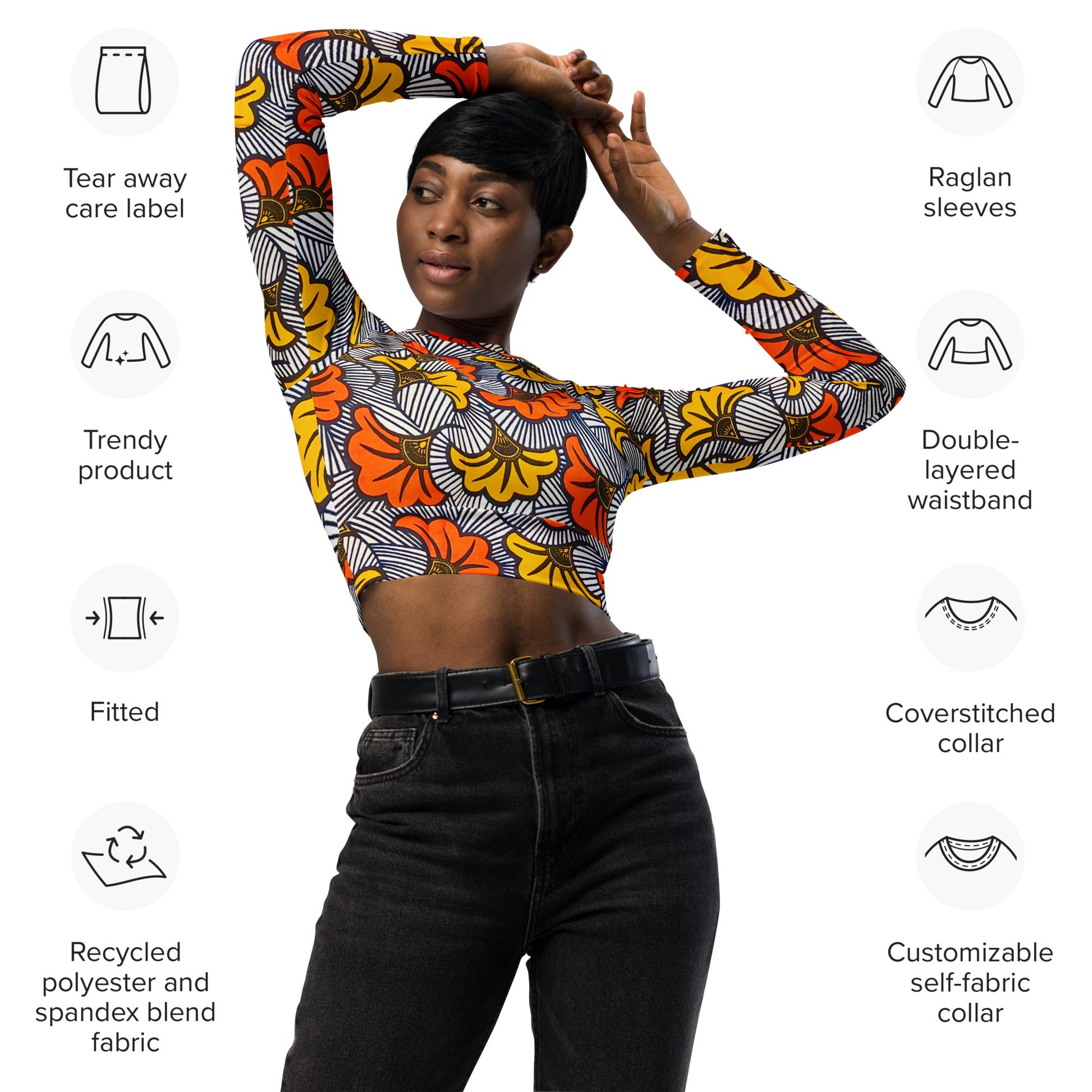 Adun long-sleeve crop top