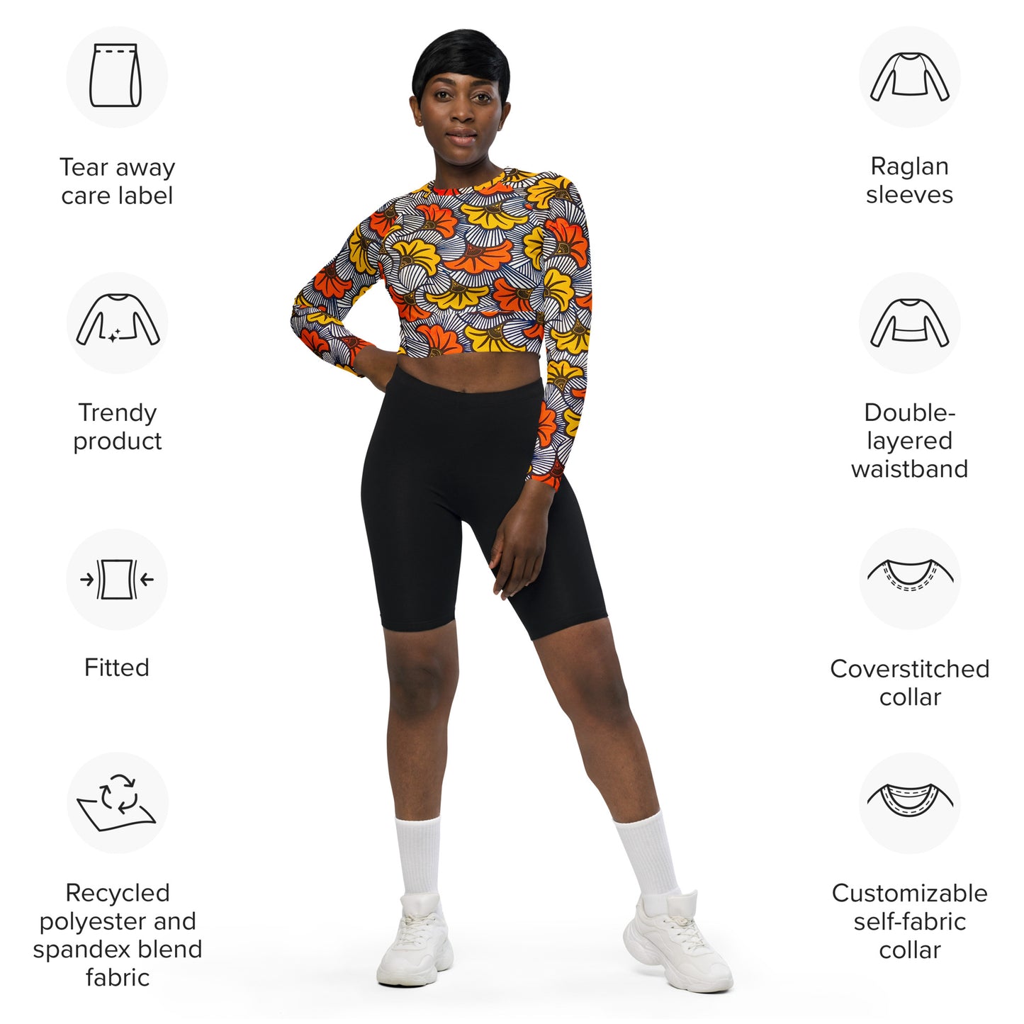 Adun long-sleeve crop top