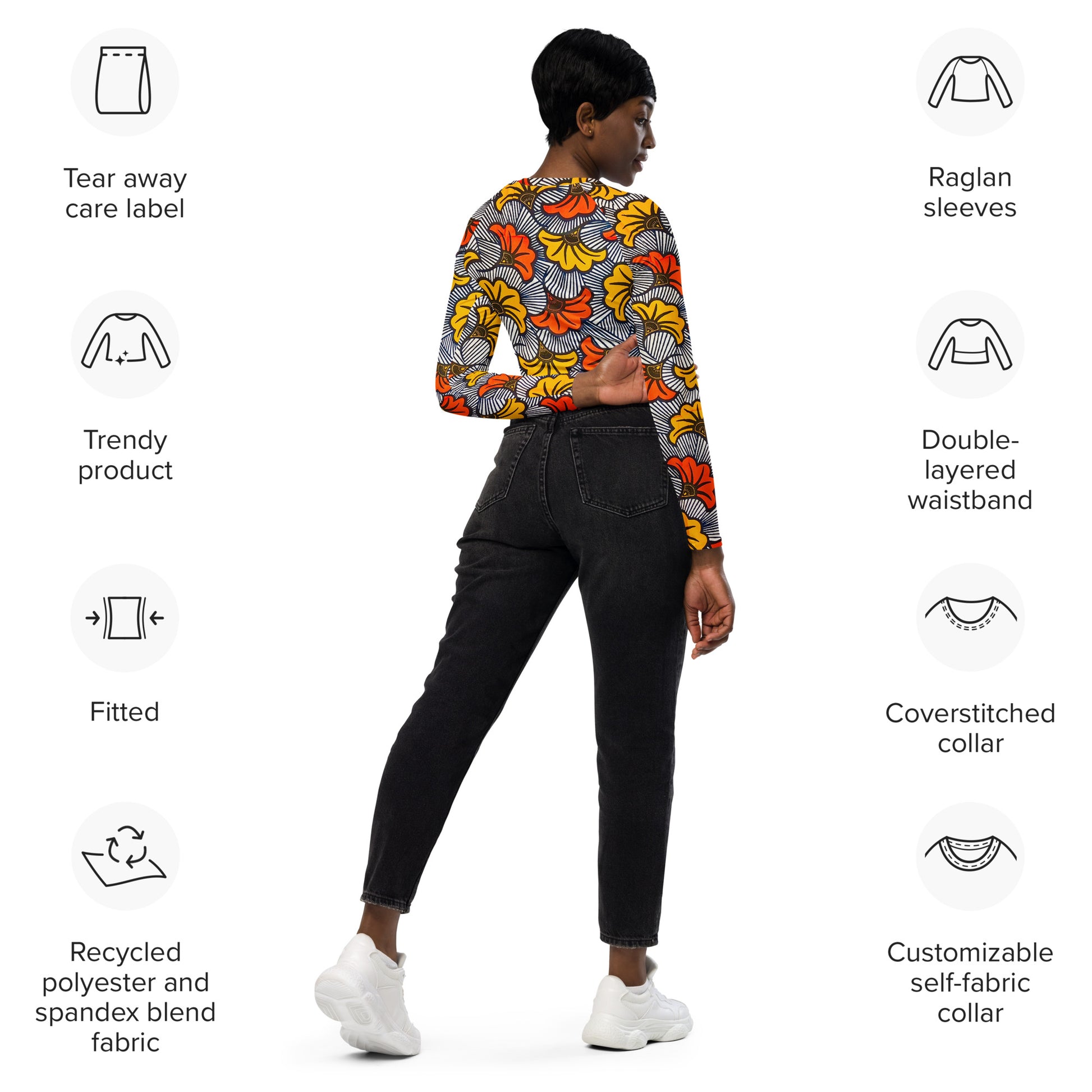 Adun long-sleeve crop top
