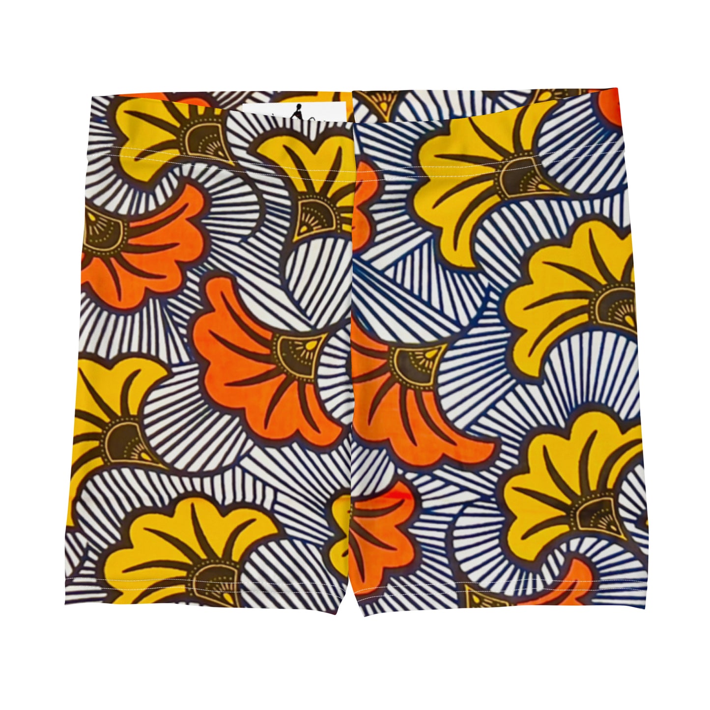 Laid-out Adun Ankara print athleisure  Shorts with Asake Oge logo on the waist band