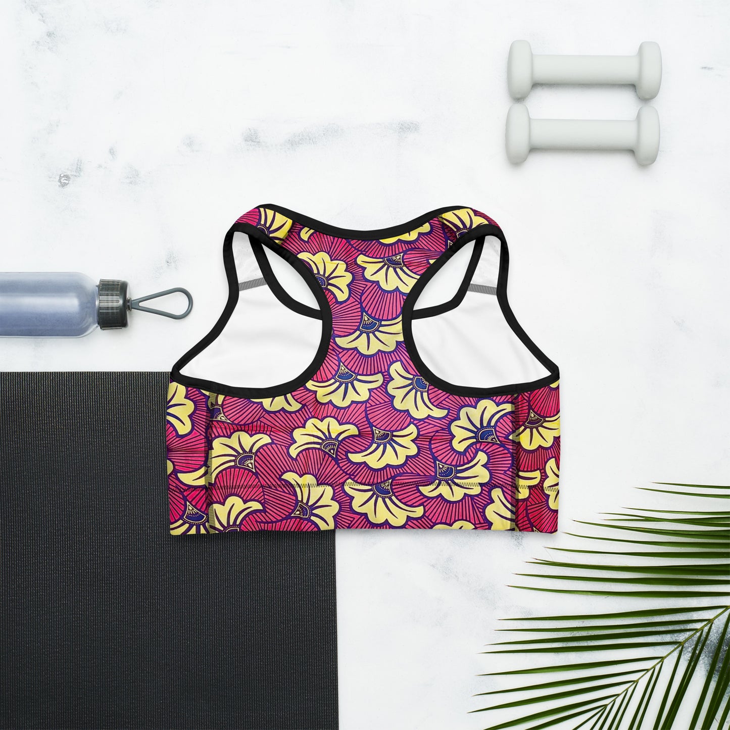 Fleur Bloom Racerback Sports Bra - Moisture-Wicking Performance Stretch