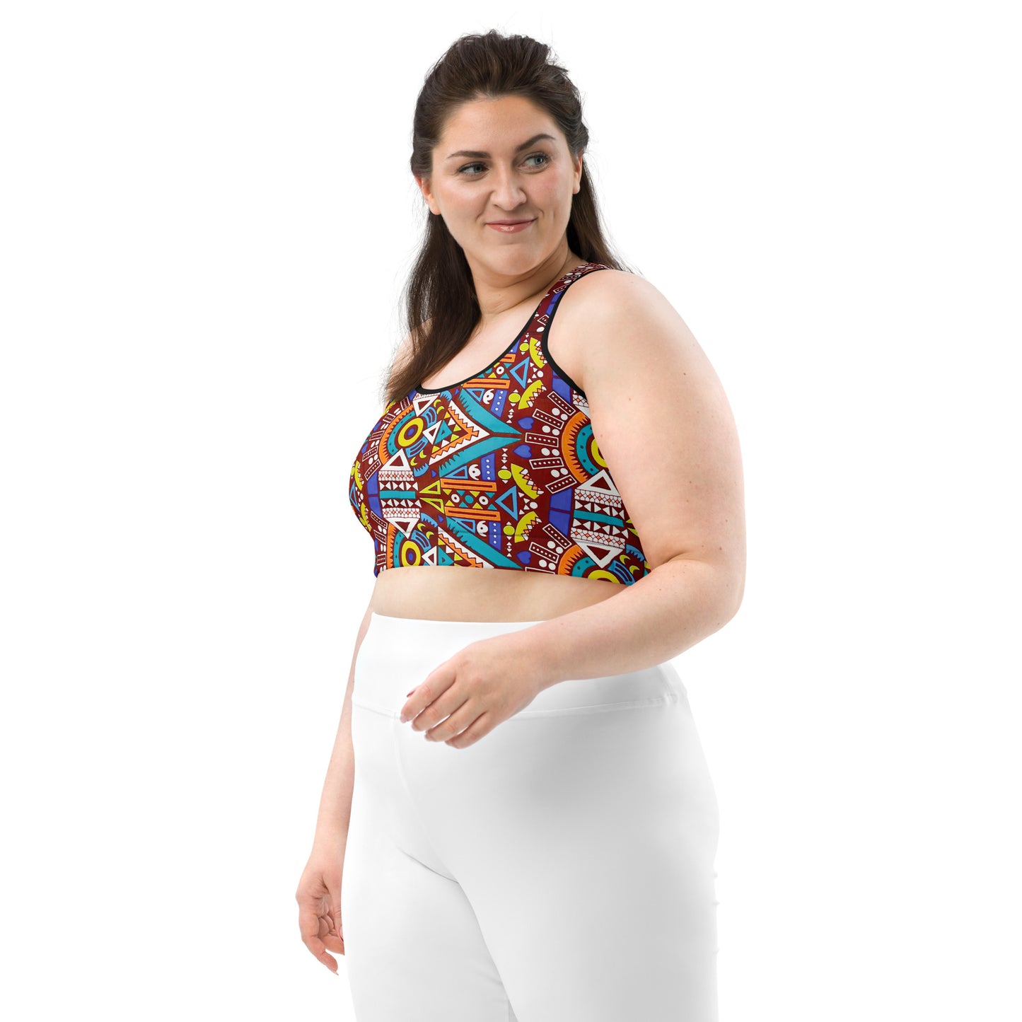 Odyssey Aztec Print Racerback Sports Bra - Moisture-Wicking Performance