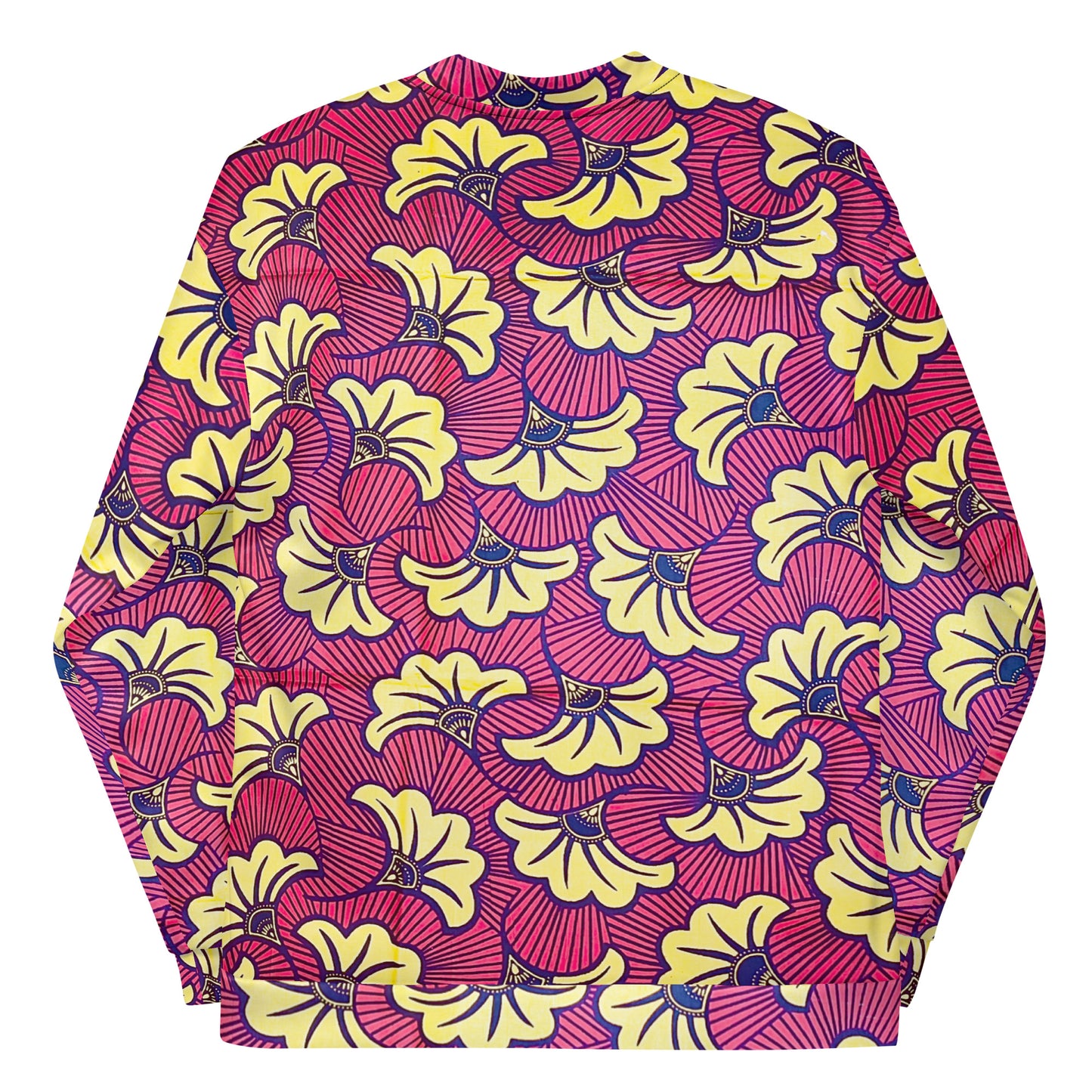 African Print Fleur Unisex Bomber Jacket — All-Over Floral Ankara Outerwear