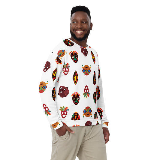 Chi Tribal Mask Multi-Face Unisex Sweatshirt