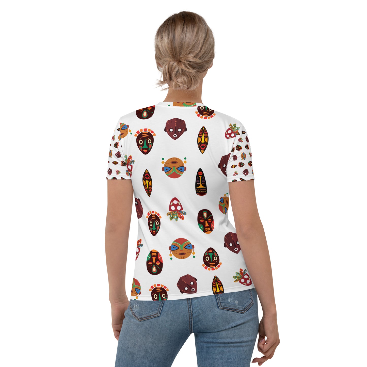 Chi Tribal Mask Multi-Face Short Sleeve Women's T-shirt