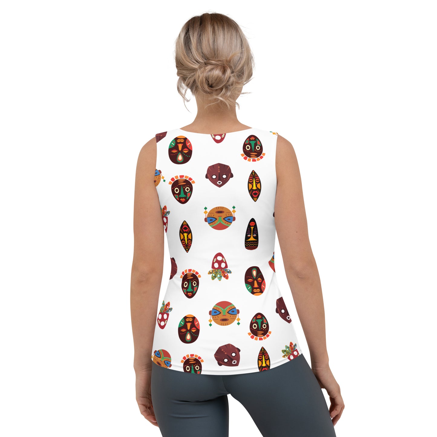 Chi Mask Motif Women's Tank Top - Microfiber High-Performance Stretch