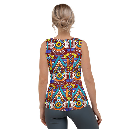 Odyssey Aztec Women’s Tribal Print Tank Top - Microfiber Stretch